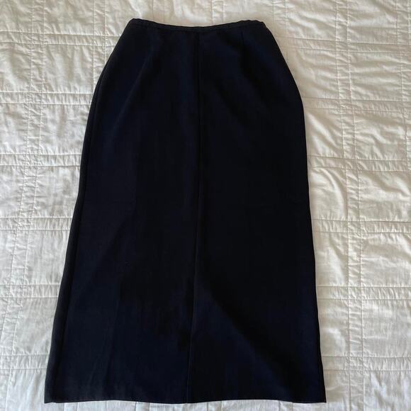 Norton mcnaughton Y2k minimalist black midi skirt size 12 corporate goth cbk - Picture 2 of 4